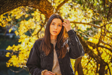 portrait of a woman in autumn 