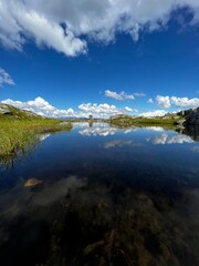 lake and mountains