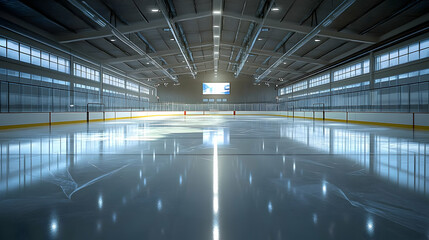 Fototapeta premium Empty Ice Hockey Rink.
