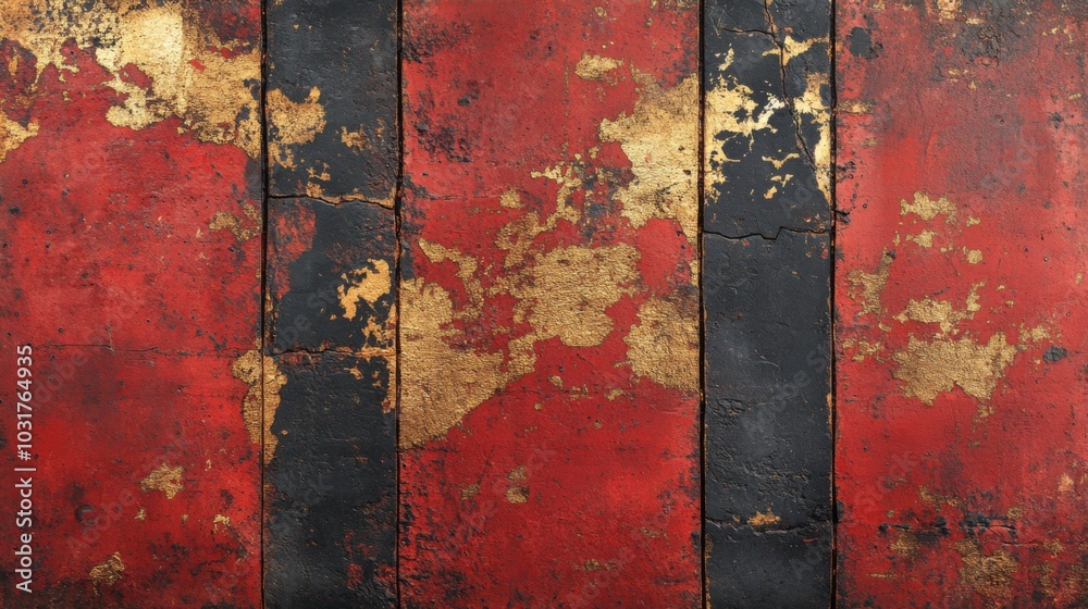 Poster Rustic Weathered Wooden Planks Texture