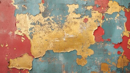 Obraz premium Peeling Paint Texture with Vibrant Colors