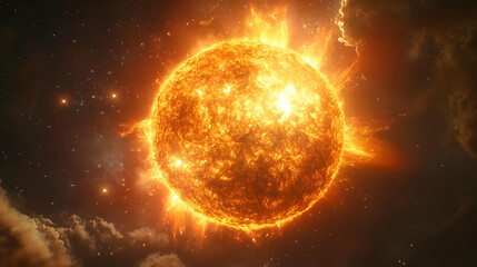 Sun Eruption in Space.