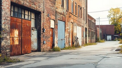 Fototapeta premium Abandoned Industrial Building with Weathered Facade