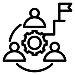 Teamwork Outline Icon