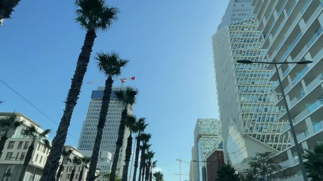 Casablanca Finance City. CFC buildings outdoor on a sunny day. Casablanca, Morocco