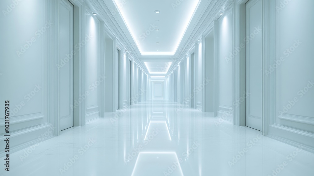 Canvas Prints Futuristic Minimalist Corridor