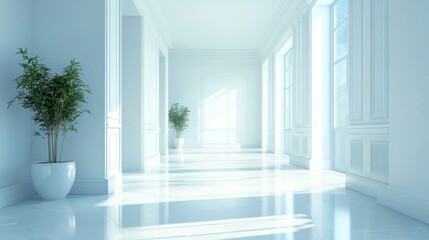 Sunlit Minimalist Hallway