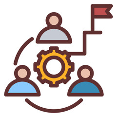 Teamwork Outline Color Icon