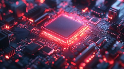 Obraz premium Futuristic Glowing Circuit Board