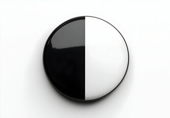 Black and White Round Button
