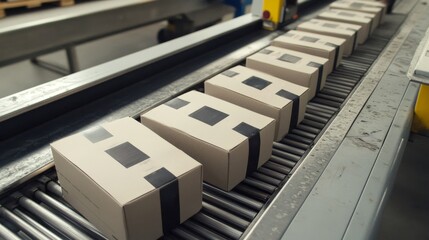 Fototapeta premium Efficient Packaging and Transportation in Modern Logistics