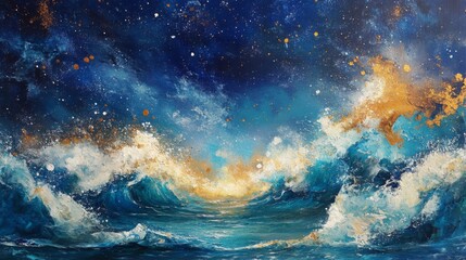 Fototapeta premium Majestic Ocean Waves Abstract Art