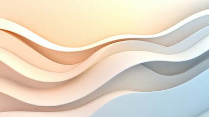 Modern Abstract 3D Landscape Featuring Smooth Curves and Metallic Tones in a Futuristic Design