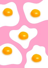 Fried egg sunny side up Printable Wall Art Colorful art Egg illustration Digital wall art Kitchen art prints Food Poster Minimalist Food Art