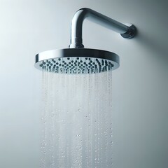 water flowing shower head