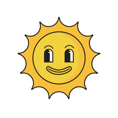 Retro Sun Character