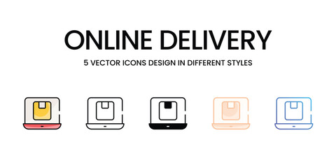 Online Delivery vector icons set ready to use wed and mobile apps.