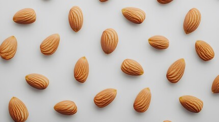 almonds on white background. Isolated. 