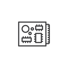 Robot Circuit Board line icon