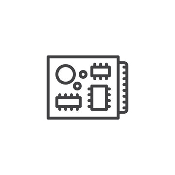 recommend clip art: Robot Circuit Board line icon