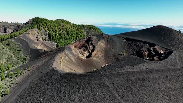 Aerial drone view of the landscape of La Palma, Canary Islands, Spain