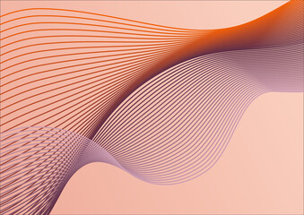 Creamy pink and blue gradient background web banner with abstract blended colour and lined waves