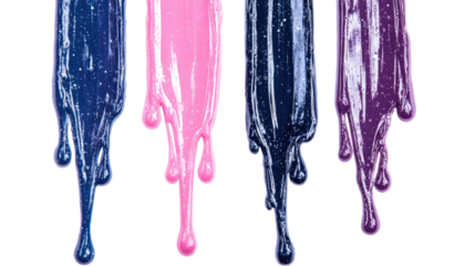 Dripping Colorful Acrylic Paints Creating Vibrant Liquid Patterns Generative AI