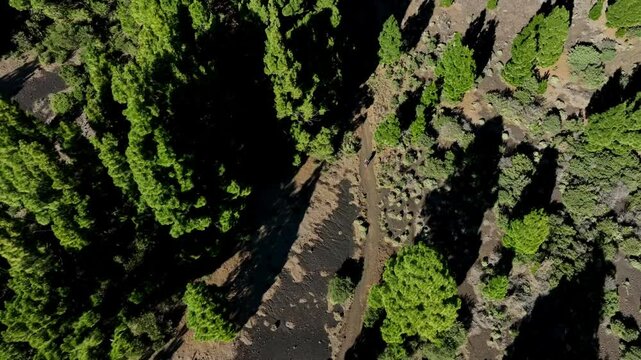 Aerial drone view of the landscape of La Palma, Canary Islands, Spain