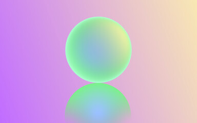 Pink and orange gradient background web banner with abstract blended colour and green and blue circle bubble shape