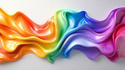 Obraz premium Vibrant flowing rainbow colors in abstract wave design