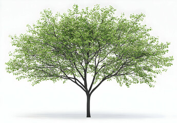 Obraz premium Green Tree Isolated on White Background.