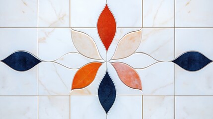 Mosaic tile idea, home background, colorful decorative art tiles, oriental style pattern, background design. Idea for space decoration or wallpaper for advertising