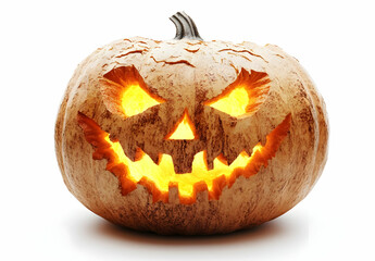 Scary Jack-O-Lantern with Glowing Eyes.