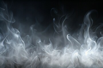 Dynamic Smoke Overlay Effect with Smoke Flowing Upward for Atmospheric Design on Transparent Background