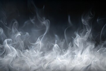Obraz premium Dynamic Smoke Overlay Effect with Smoke Flowing Upward for Atmospheric Design on Transparent Background
