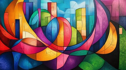 Colorful Abstract Cityscape