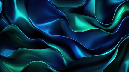 Obraz premium A mesmerizing flow of dark teal and blue satin fabric, creating a smooth and elegant texture.