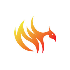 Phoenix Eagle, Flying Bird with Fire Logo Design 