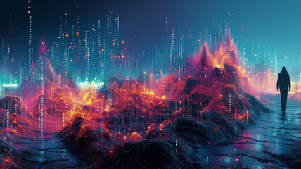 The intricate network of glowing lines and particles represents the complex interconnectedness of data and technology. perfect for projects related to artificial intelligence,