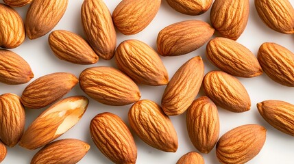 Fototapeta premium almonds on white background. Isolated. 