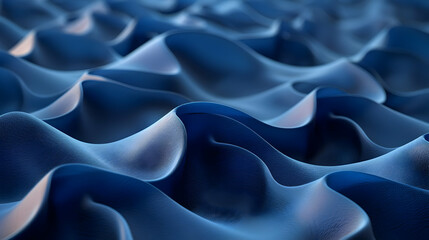 Fototapeta premium Abstract 3D Blue Wavy Background