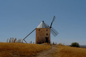Fototapeta premium Spanish windmills in Belmonte, Cuenca, Castilla la Mancha, Spain