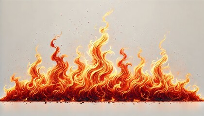 Fototapeta premium A captivating visual of vibrant, swirling flames rising from the ground, conveying a sense of energy, power, and transformation