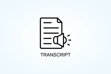 Transcript Vector  Or Logo Sign Symbol Illustration