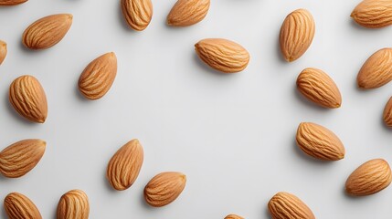 almonds on white background. Isolated. 