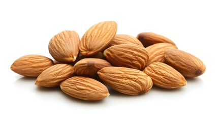 Fototapeta premium almonds on white background. Isolated. 