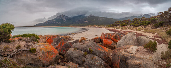 Coastal Panorama with Mountains