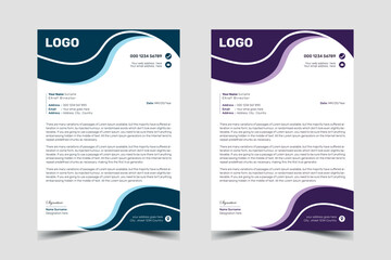Unique colorful Creative Corporate eye-catching Letterhead design vector pro template layout