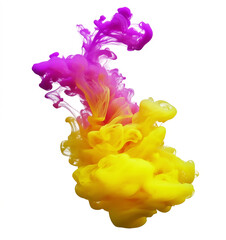 Obraz premium High-Quality PNG of Yellow ink explosion png design space Isolated on White Background – High Resolution