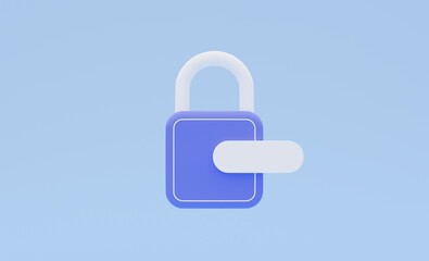 Padlock and set a new password. Cyber ​​privacy concept. 3d rendering